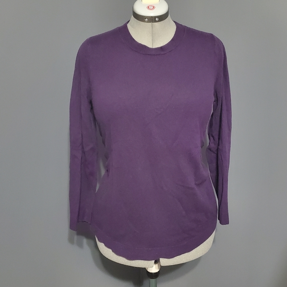 J. Jill Sweater Women's Purple Size Medium Crew Neckline Long Sleeve
